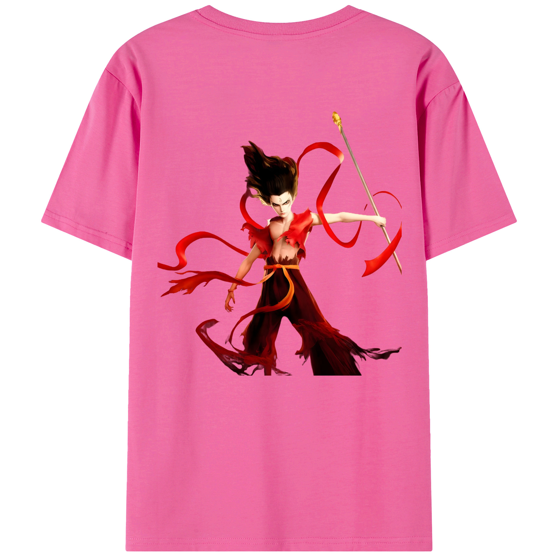 （画像用） Ne Zha 2 ナタ 魔童の大暴れ レディース半袖Tシャツ(バックプリント)